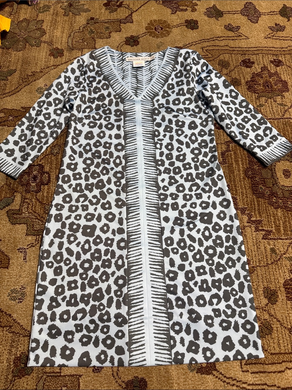 Gretchen Scott blue cheetah print dress small